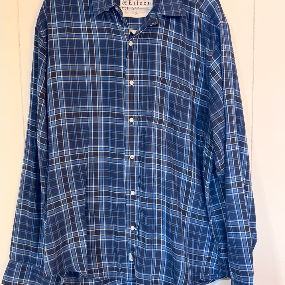 Frank & Eileen Navy Check Men's Shirt